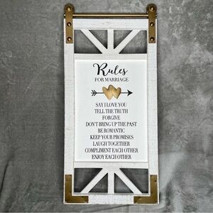 Cracker Barrel Marriage Rules Distressed Barn Door Wall Decor Farmhouse Signs